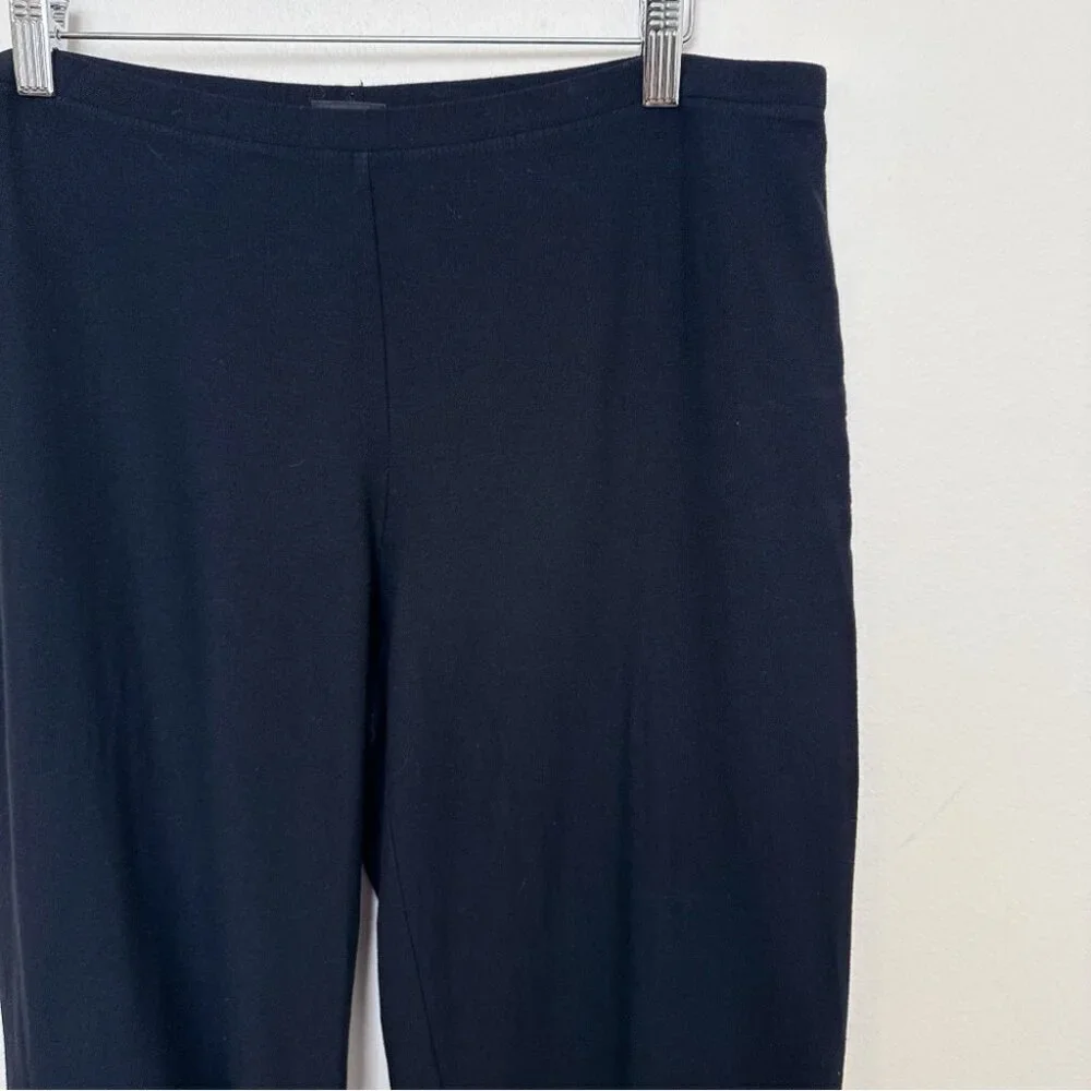 Eileen Fisher Womens Medium Pull On Ankle Pant In Black Made in USA - Picture 5 of 13